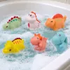 LEAN TOYS conjunto de dinosaurios de goma educativos para el baño, juegos pastel, 6 piezas