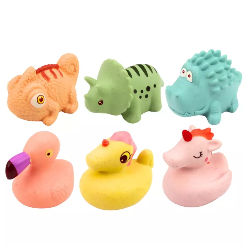LEAN TOYS conjunto de animales de goma educativos para el baño, juegos pastel, 6 uds.