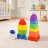 LEAN TOYS conjunto de bloques de goma torre cohete cosmonauta multicolor 11 uds.