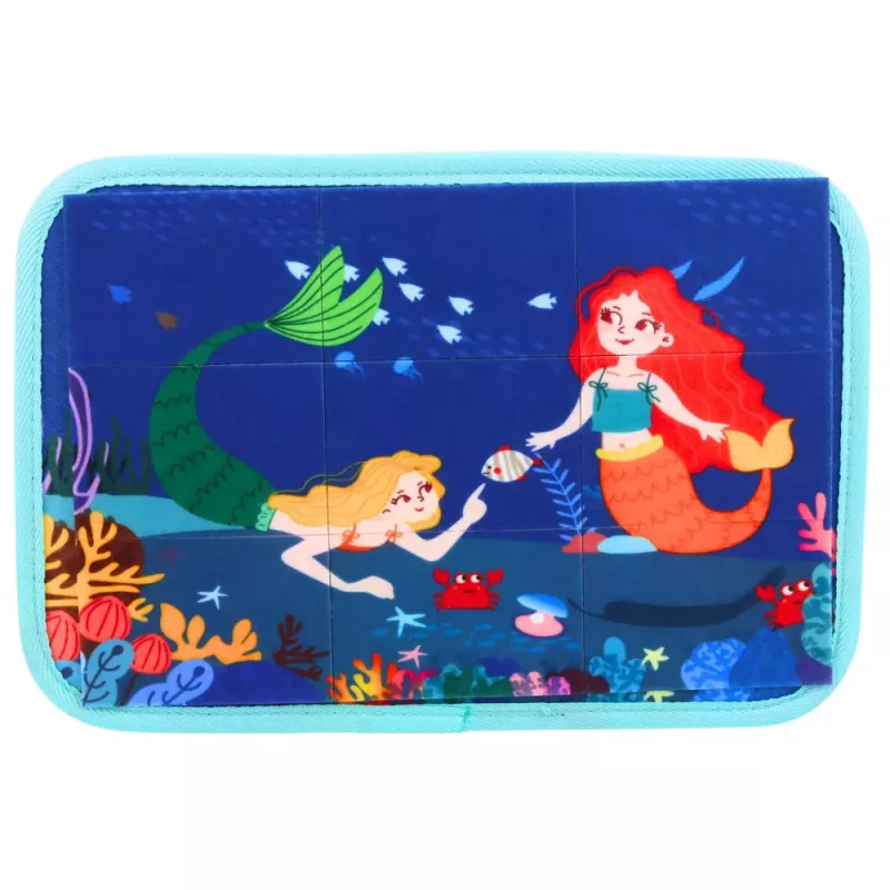 LEAN TOYS libro sensorial de fieltro, educativo, sensorial, maleta sirena
