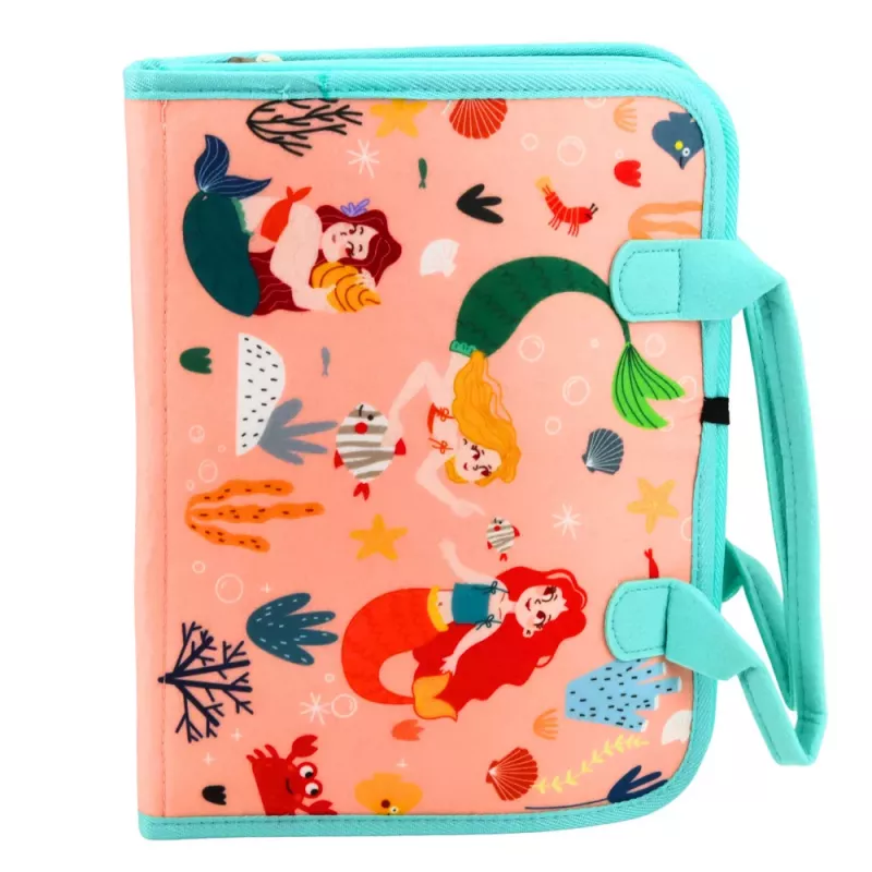 LEAN TOYS libro sensorial de fieltro, educativo, sensorial, maleta sirena