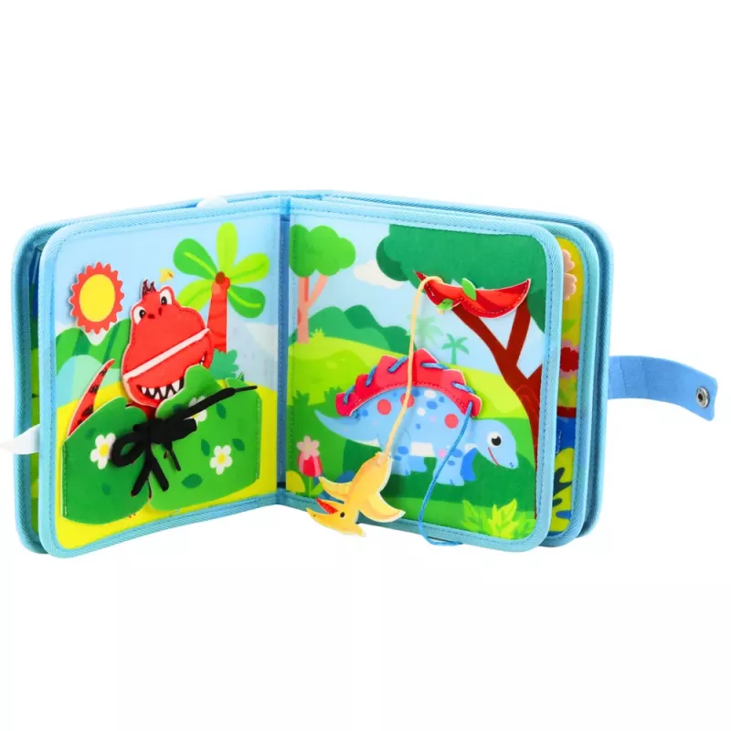 LEAN TOYS libro educativo sensorial de fieltro 3D dinosaurios