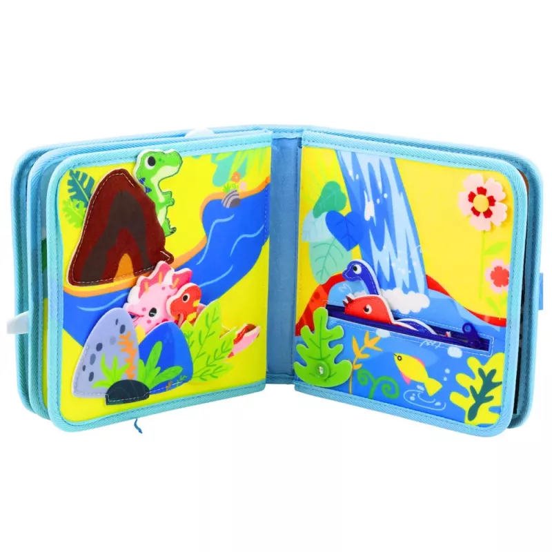 LEAN TOYS libro educativo sensorial de fieltro 3D dinosaurios
