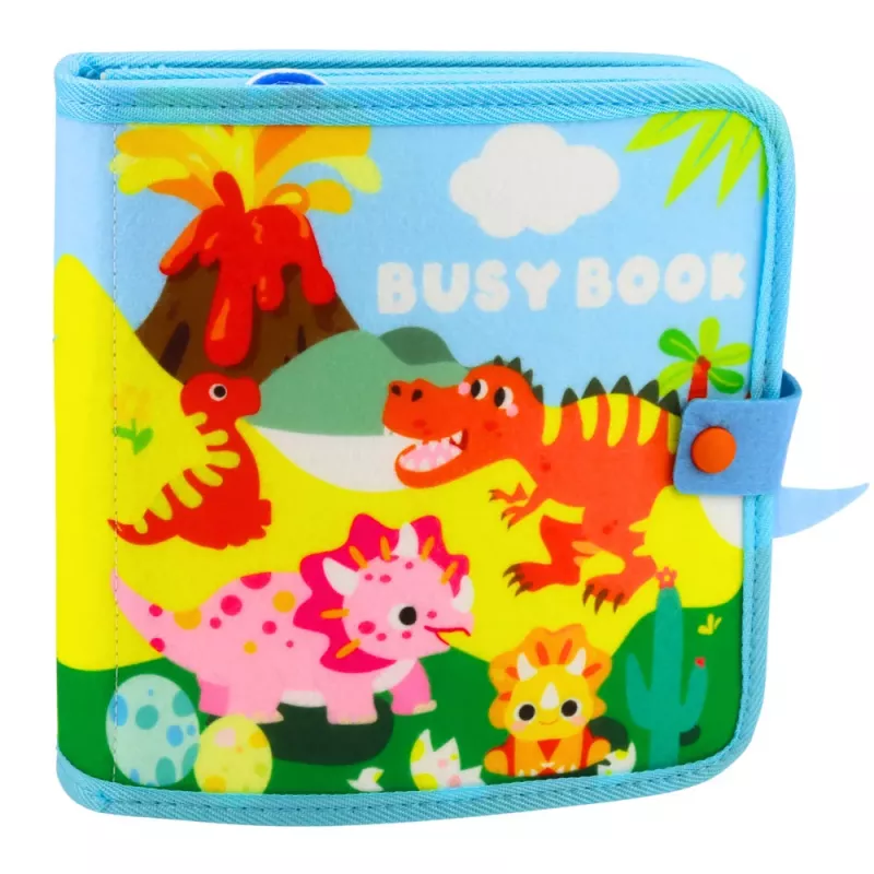 LEAN TOYS libro educativo sensorial de fieltro 3D dinosaurios