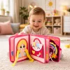 LEAN TOYS libro educativo sensorial de fieltro 3D princesa rosa