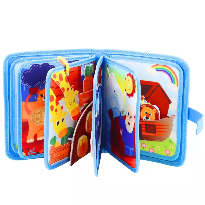 LEAN TOYS libro educativo sensorial de fieltro 3D animales del arca de Noé