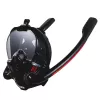 LEAN TOYS Máscara de buceo con esnórquel Full Face AntiFog DryTop negra L/XL