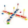 LEAN TOYS Juego de habilidad de lanzamiento de anillas de madera juego familiar con puntuación