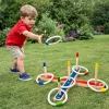 LEAN TOYS Juego de habilidad de lanzamiento de anillas de madera juego familiar con puntuación