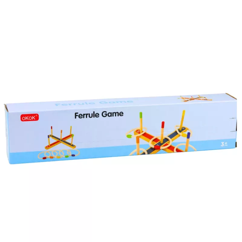 LEAN TOYS Juego de habilidad de lanzamiento de anillas de madera juego familiar con puntuación