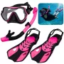 LEAN TOYS Set de esnórquel Aletas Gafas Esnórquel Negro y Rosa S/M