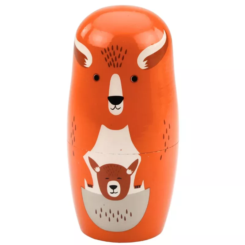 LEAN TOYS Set de muñecas matrioska de madera Puzzle Animales del bosque 6 uds.