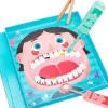 LEAN TOYS Set de pequeño dentista de madera Libro magnético Dientes Herramientas