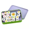 LEAN TOYS Juego educativo para niños Asociar animales Cubos de madera Tarjetas