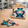 LEAN TOYS Puzzle de madera Gatitos Juego educativo Puzzle Marco Bolsa 62 piezas