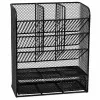 LEAN TOYS Organizador de escritorio de metal para bolígrafos y accesorios, negro