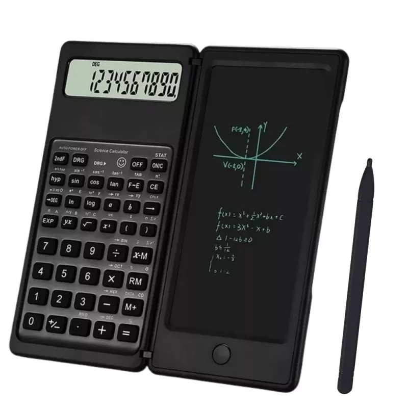 LEAN Calculadora científica de oficina con pantalla LCD, tableta gráfica, lápiz, 10 dígitos