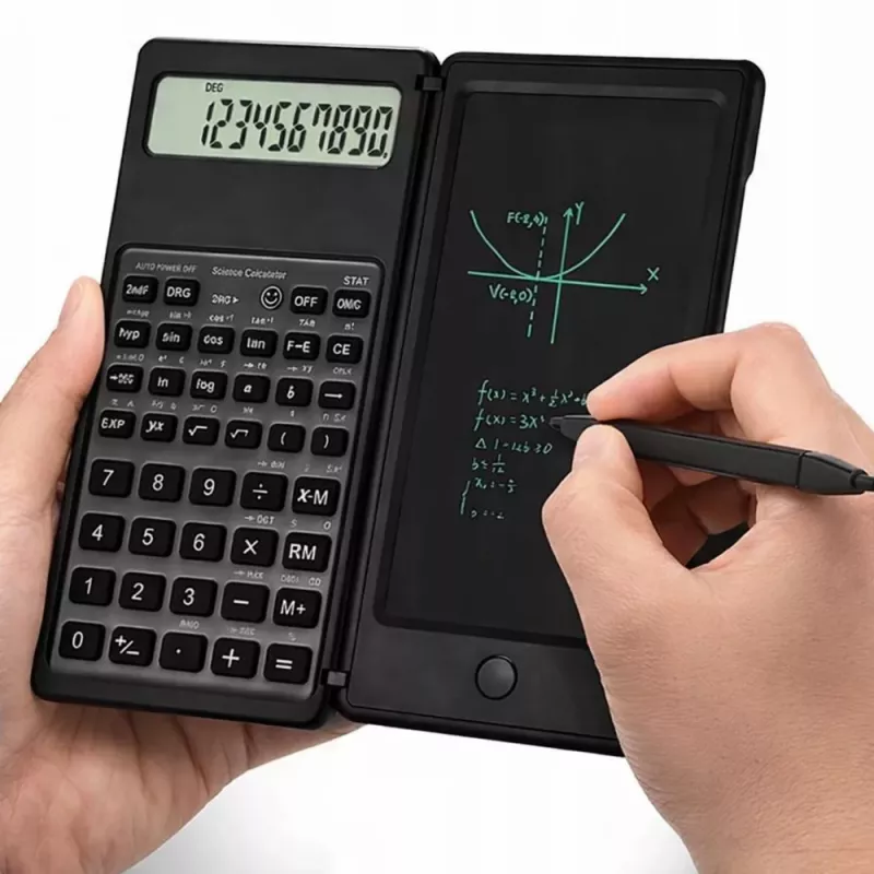 LEAN Calculadora científica de oficina con pantalla LCD, tableta gráfica, lápiz, 10 dígitos