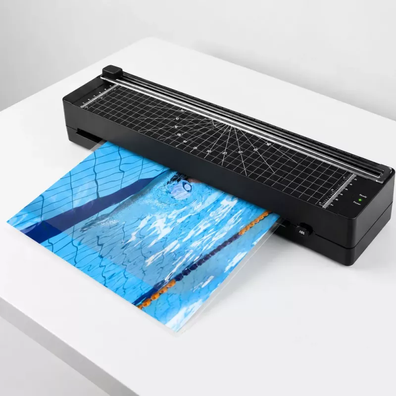LEAN Plastificadora 3 en 1 con termosellado y cortadora para fotos y documentos A3, negra