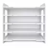 LEAN TOYS Organizador de escritorio de madera, bandejas para documentos A4, blanco