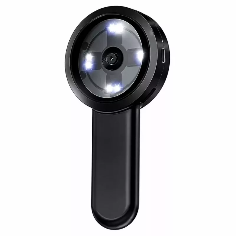 LEAN TOYS Microscopio de mano portátil digital HD 100x cámara pantalla IPS 8 LED