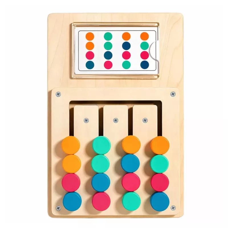 LEAN TOYS Juego de lógica de madera Asociación de colores Tarjetas con patrones 12 uds.
