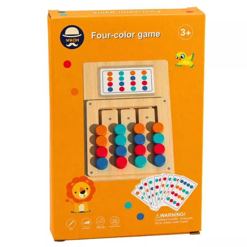 LEAN TOYS Juego de lógica de madera Asociación de colores Tarjetas con patrones 12 uds.