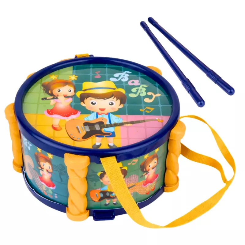 LEAN TOYS Set de instrumentos musicales para niños: Tambor, Trompeta, Sonajeros, Baquetas