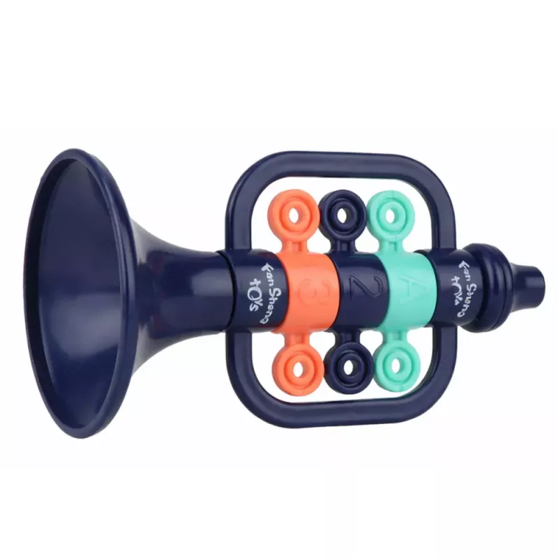 LEAN TOYS Set de instrumentos musicales para niños: Tambor, Trompeta, Sonajeros, Baquetas
