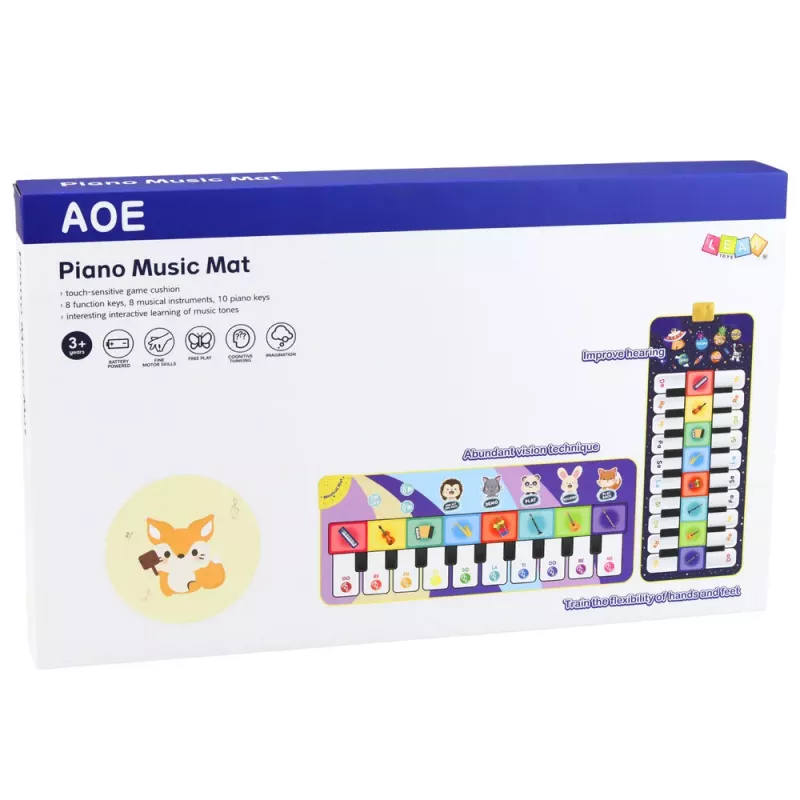 LEAN TOYS Alfombra de baile musical educativa interactiva Piano Espacio 120 x 48 cm