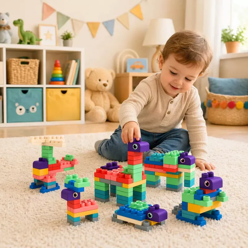 LEAN TOYS Bloques sensoriales blandos de silicona de colores 80 uds.