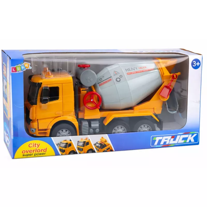 LEAN TOYS Camión de construcción Hormigonera Tambor giratorio Luces Sonidos