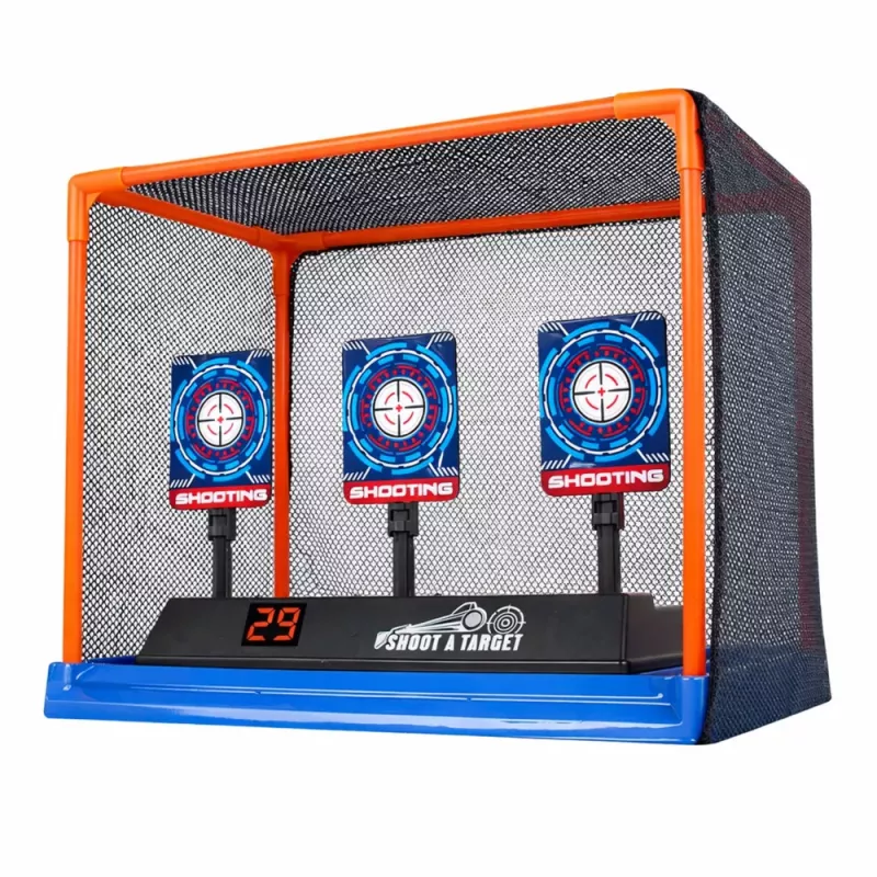 LEAN TOYS Diana electrónica de tiro con contador LCD digital y dianas móviles