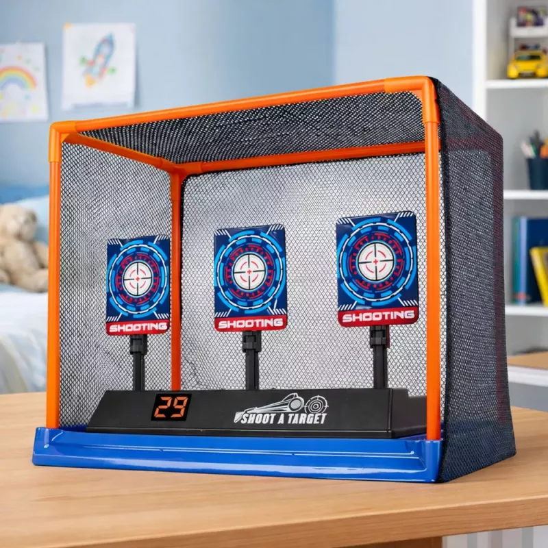 LEAN TOYS Diana electrónica de tiro con contador LCD digital y dianas móviles