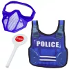 LEAN TOYS Set de policía Chaleco Rifle Máscara Walkie-talkie Accesorios