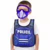LEAN TOYS Set de policía Chaleco Rifle Máscara Walkie-talkie Accesorios