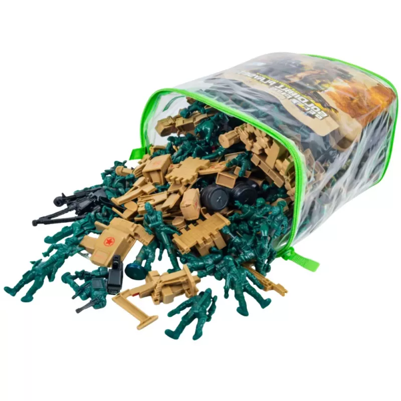 LEAN TOYS Base militar Figuras Soldados Vehículos Gran set militar 400 piezas