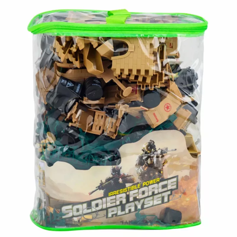 LEAN TOYS Base militar Figuras Soldados Vehículos Gran set militar 400 piezas