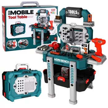 LEAN TOYS Set DIY 2 en 1 Banco de trabajo Maletín Taller Destornilladores 78 piezas