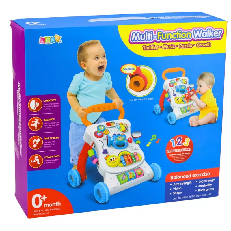 LEAN TOYS Andador con panel musical interactivo 3 en 1 Sonidos