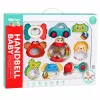 LEAN TOYS Set de sonajeros, mordedores y juguetes para niños pequeños, de colores, móviles, 9 piezas