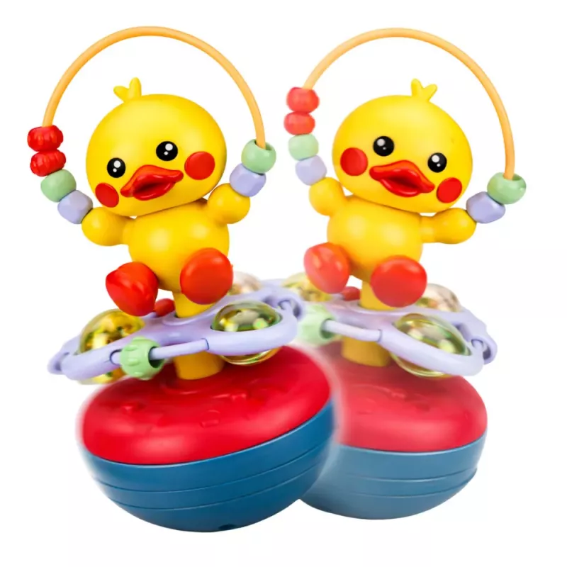 LEAN TOYS Pato Wanka Stand Up Educativo Interactivo Sonidos Sonajero Amarillo