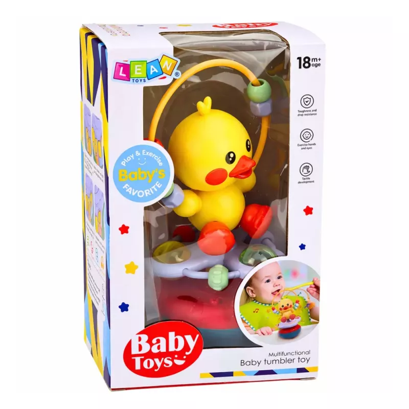LEAN TOYS Pato Wanka Stand Up Educativo Interactivo Sonidos Sonajero Amarillo