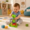 LEAN TOYS Spinner de rana interactivo con bolas giratorias para bebés