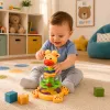 LEAN TOYS Spinner de jirafa interactivo con bolas giratorias para bebés