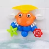 LEAN TOYS Set de baño cangrejo fuente juguete interactivo con ventosas
