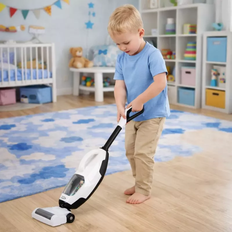 LEAN TOYS Aspirador de juguete infantil vertical y de mano 2 en 1 función de succión sonidos