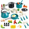 LEAN TOYS Set Little Chef's - ollas de cocina, vajilla, hervidor, turquesa, 33 piezas