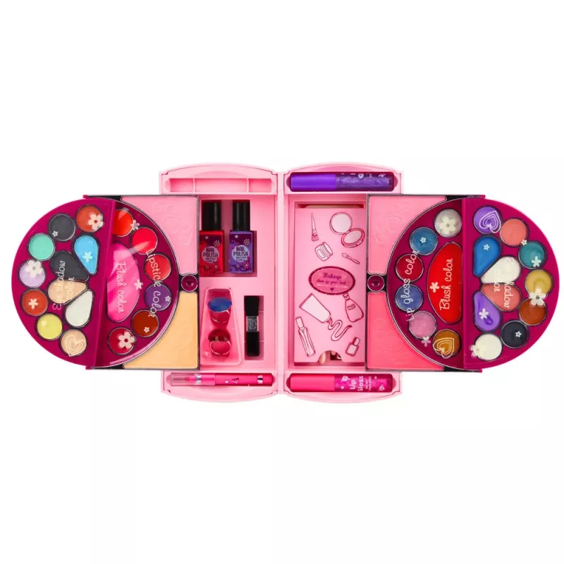LEAN TOYS Set de belleza para maquillaje y uñas cosmética sombras de ojos esmaltes maletín
