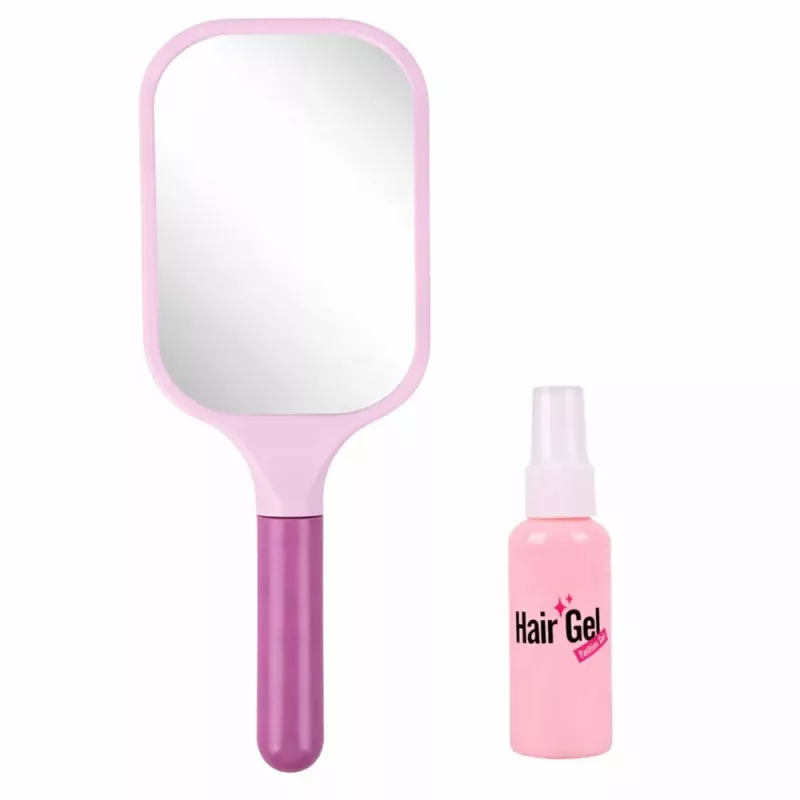LEAN TOYS Set de peluquería infantil - secador de pelo de juguete, espejo, peine y accesorios - set de belleza de juego de rol para niños a partir de 3 años